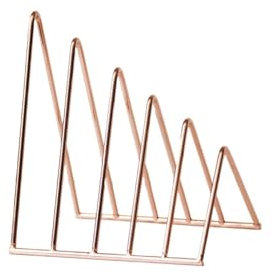 Serre-Livres Serre-Livres à 6 grilles, étagère de Rangement de fichiers, Support de Livre en Fer forgé, Porte revues, Organisateur de Rangement de Bureau(Rose Gold)