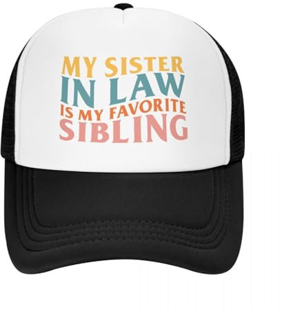 Mesh Baseball kappe Baseballkappe mit Aufschrift „My Sister In Law Is My Favorite Sis“ Militärmütze taktische Mütze Wandermütze individuell gestaltete Mütze Hut Mann Luxus für Männer und Frauen