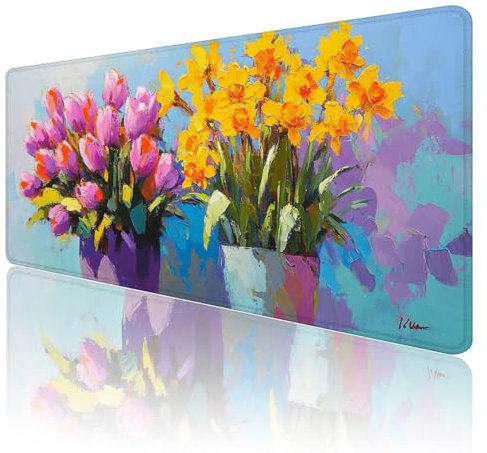 Tapis de Souris Violet Tapis de Souris Gamer XXL 1200x600x3mm ImperméAble Et AntidéRapant Mousepad Bords Cousus Une éTendu SousMains Tapis Souris Jaune pour Gamer, Pc et DéCoration de Bureau R69