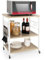 Giantex Carro de Cocina con Estantes Ajustables, Carrito de Almacenamiento de 3 Niveles, 60 x 40 x 73 cm, 10 Ganchos Extraíbles, Carrito Auxiliar de Microondas para Cocina, Comedor (Beige+Blanco)