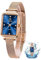 Taxau Damenuhr Wasserdicht Quarz Damen Uhr Damenuhr Rosegold Diamant Uhr Damen Exquisit Opulent Rostfreier Stahl Damen Uhren Armbanduhr Dunkelblaues Zifferblatt Einstellbar Women Watches