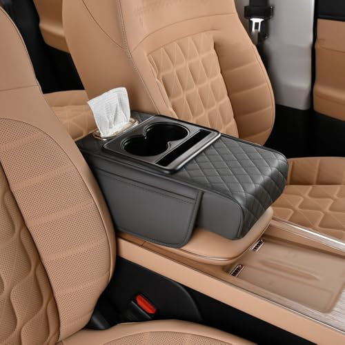 zzgnlb Car Arm Rest Increase Cushion with Cup Holder and Storage for BMW 3 Series F30 F30 2012-2018, Multifunctional Car Console Storage Box for Car Accessories,G-Light grey