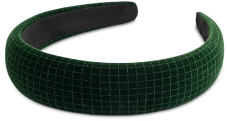 SXQLYH Haarreifen Gepolstert Samt,Damen Haarreif Dicker Haarband,Stirnbänder Weiches Glänzender Samt Haarreiffen,Gepolstertes Haarband Bequeme Stirnbänder für Frauen Mädchen (Grün)