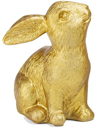 XIANNVXI Hase Osterdeko Outdoor Gold Polyresin Deko Kaninchen Ostern Deko Osterhase Figuren Hase Ornamente Kawaii Geburtstag Geschenk 7.5cm