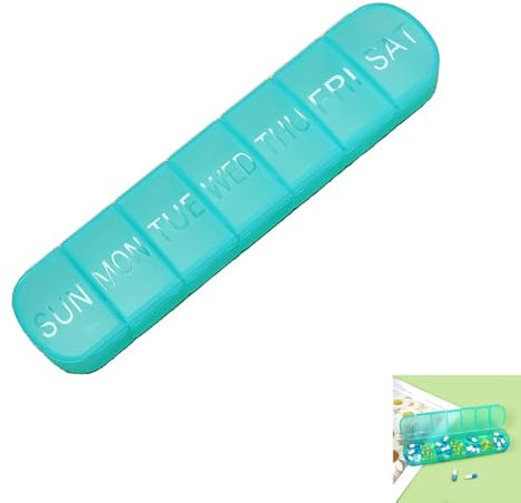 Große Pillendose - Pillendosen 7 Tage 1 Mal am Tag, für Medikamentenergänzung Vitamine & Lebertran Tablettenorganizer, wöchentliche Pillendose 7 Tage, mattes Finish, stilvolle Eleganz Pillendose