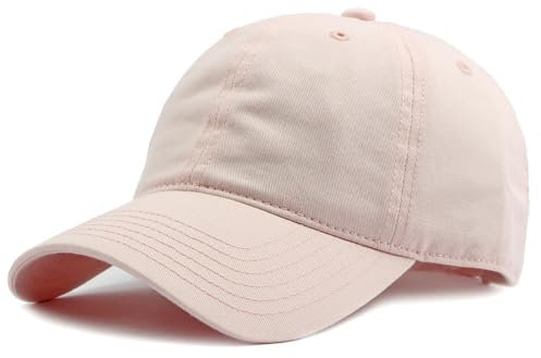 BABAHU Casquette de baseball pour homme et femme - Uni - Réglable - Classique - 100 % coton, A-rose clair, taille unique