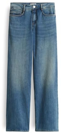 OPUS PANTS Damen Wide | Melly MODERN Wide Leg Jeans mit Powerstretch Mid Rise Light Stormy Blue, 42 L32