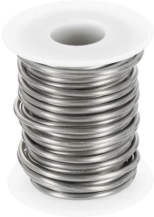 sourcing map 10 Gauge Aluminum Craft Wire 2.5mm 33ft Flexible Bendable Anodized Metal Jewelry Sculpting Wire for Jewelry Making Modelling Craft DIY, Silver Tone