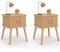IDMarket - 2 Nachttische Romie 2 Schiebetüren, Latten, Holz, Farbe Eiche