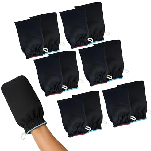 FNA FASHIONS® Exfoliating gloves, Body Exfoliator mitt, Body Skin Scrub gloves bath, Bathroom Accessory (Pack of 12)