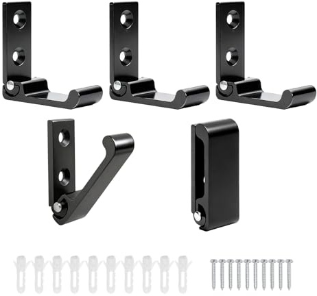 5 Stück Faltbare Wandhaken Schwarz, 90° Klapphaken Aluminium Garderobenhaken Kleiderhaken Klappbar, Wandhaken Zum Schrauben für Bad, Flur, Küche, Wohnmobil, Mantel, Hut Handtuch Schlüssel Taschen