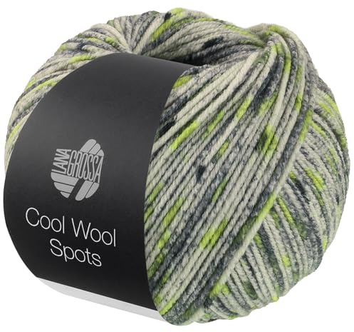 LANA GROSSA Cool Wool Spots | Extrafeine Merinowolle, waschmaschinenfest mit buntem Sprenkeldruck | Handstrickgarn aus 100% Schurwolle | 50g Wolle zum Stricken & Häkeln | 160m FB 5013