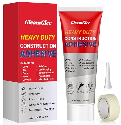 Construction Adhesive, 250g Heavy-Duty Waterproof Cement Glue | Strong Indoor Outdoor Glue for Walls, Floors & Home Repair, Concrete, Tile, Stone, Wood, Brick & Drywall
