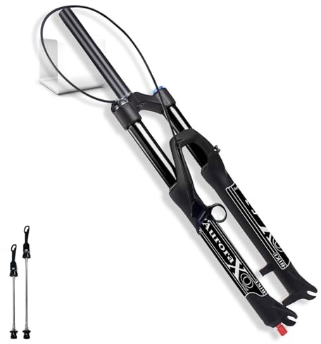 ZXGSXIOU Forcella Ammortizzata MTB 26/27,5/29 Pollici Escursione 160 mm, 1-1/8 Dritta/conica in Lega di magnesio per Mountain Bike da Discesa, AM, XC, DH (Telecomando Dritto, 26 Pollici)