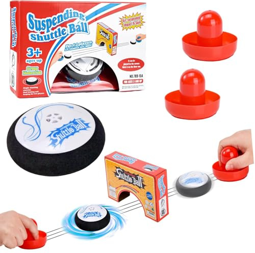 Air Hockey Hover Puck, Air Hockey Tisch, Schwebendes Hockey Set mit 2 Roten Lufthockey Drücken, Hockeyspielzeug für Innen und Außen, Simuliertes Hockeyspiel für Kinder Erwachsene