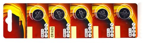 PLCPDM Confezione da 5 batterie al litio CR1625/1632/1620/1616 forniscono tensioni stabili, batteria a bottone da 3 V per calcolatrici, design a tenuta stagna