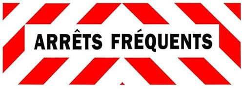 Panneau ARRÊTS FRÉQUENTS 50x15 cm Réfléchissant Prismatique | Signalisation Véhicule Chantier, Livraison et Intervention, Adhésif ou Magnétique, Adhésif