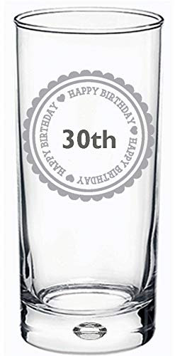 Chris Bag Of Goodies Happy 30th 30 Birthday Engraved Hi Ball Hiball Glass Gifts Present For Men Women Her Him Girls Boys Girl