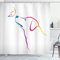 ABAKUHAUS Chien Rideau de Douche, Papillon Dog Labrador, Tissu Ensemble de Décor de Salle de Bain avec Crochets, 175 cm x 200 cm, Multicolore