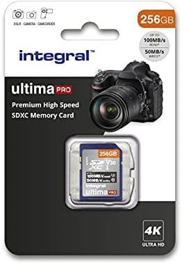 Integral 256GB SD Card 4K Ultra-HD Video Premium High Speed Memory Card SDXC Up to 100MB/s SDXC V30 UHS-I U3 Class 10 SD Memory Card