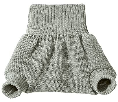 disana WOLLWINDELHOSE, 100% Bio-Merinowolle GOTS, IVN Best | Newborn Neugeborene Baby Kleinkind, Kind Unisex | Baby Erstausstattung | Made in Germany | Grau Gr. 98-104