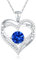 CDE Necklaces for Women Birthstone Pendant, Sterling Silver Love Heart Rose Gold Jewellery Gifts for Mum Her Wife Girlfriend Anniversary Birthday Mothers Day (925 Sterling Silver, 09-Sep)