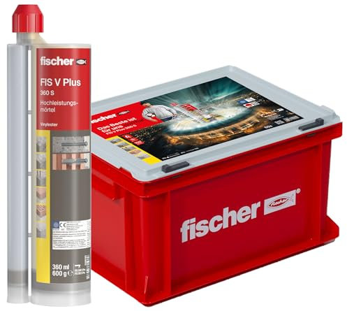 fischer Mortero de alto rendimiento FIS V Plus 360 S en práctico maletín artesanal, mortero resistente a la intemperie para cargas pesadas en interiores y exteriores, mortero de montaje universal, 20