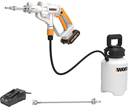 WORX 20V Disinfecting Sprayer, WP651E Portable Sanitizing Sprayer, Cordless Disinfectant Fogger, w/ 5L Tank & Spray Nozzle & Short Lance Kit & Hose, PowerShare, 1 * 2.0Ah Battery,1 * 2A Charger