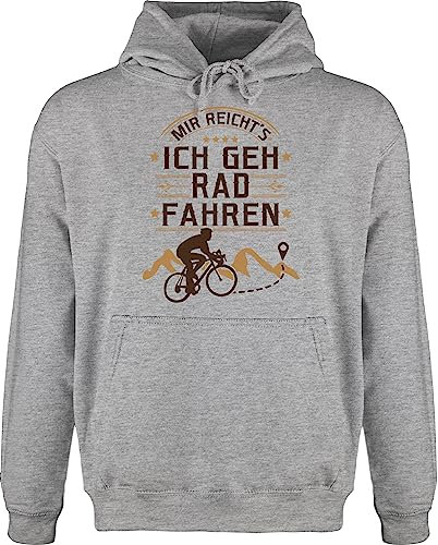 Shirtracer Hoodie Herren Pullover Männer - Fahrrad Bekleidung Radsport - Mir reicht's Rad Fahren - 4XL - Grau meliert - fahrrädern Fahrradfahrer Hoddies/pullies Fahrradbekleidung MTB Kapuzenpullover