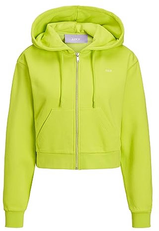 JJXX Jxabbie LS Reg Every Brush Zip Hood Noos Felpa, Lime Punch/Stampa: Crema Lime, S Donna