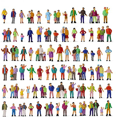 DAZZLEEX 100Pcs scala 1:87 figure dipinte passeggeri persone modello treni