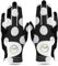 LOVMEAD Damen Golf Handschuh Golfhandschuhe Leder mit Ballmarker All Wetter Linke Rechte Hand Paar, Damen-Golfhandschuhe Rain Grip Weathersof rutschfest Sport (Schwarz, XL)