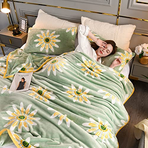 Bedruckte Muster Kuscheldecke, Warm Sofadecke Luxus Waschbar Wohndecke für Sofa Stuhl Bett Reise- und Wohnzimmer -2-150 × 200 cm (59 × 78 Zoll)