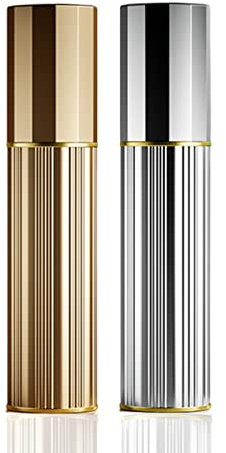 BRARIOS Atomizador de perfume recargable, 2 unidades de atomizador portátil de tamaño de viaje, dispensador de colonia a prueba de fugas para mujeres y hombres, 5 ml (dorado y plateado)