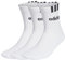 adidas Mixte 3-Stripes Linear Half-Crew Cushioned Socks 3 Pairs, White/Black, 10.5-12.5