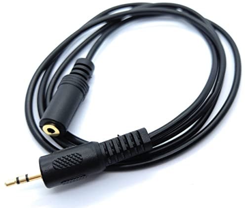 DRUT 1m Stereo 2.5mm Jack to 2.5mm Socket Extension Cable Male to Female Small PIN Gold Connectors 3,3ft