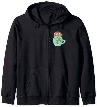 Cottagecore Théière en forme de grenouille Kawaii Vert pastel Sweat à Capuche