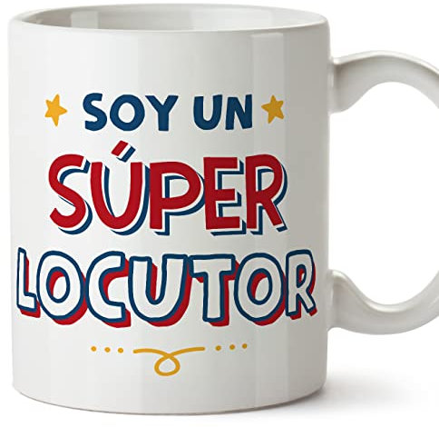 MUGFFINS Tazas para LOCUTOR hombre - En Español - Soy Súper - 11 oz / 330 ml - Regalo original y divertido