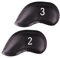 All Teed Up Premium Magnetic Leather Iron Golf Club Head Covers | Set of 2 | Fits Most Irons | Embroidered Club Label on Both Sides