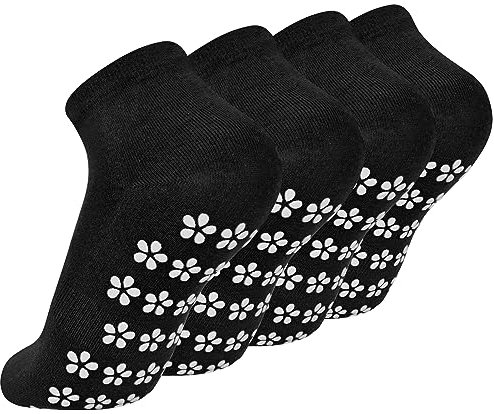 Colexy 2 Paare Yoga Socken Anti Rutsch Damen, Stoppersocken Herren, Anti Rutsch Socken Damen, Yoga Socken Rutschfest Damen, Rutschfeste Griffsocken für Pilates M, 35-42 (Schwarz)