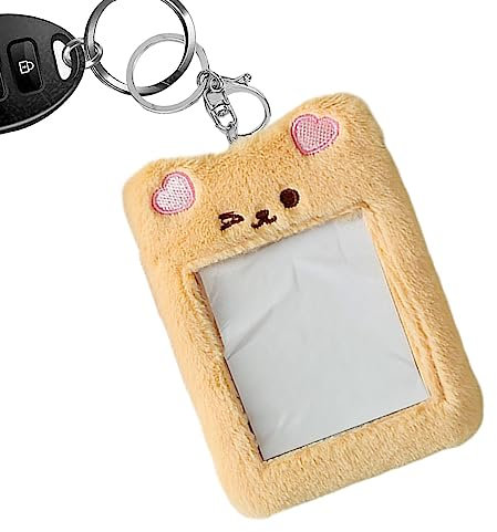 Qincu-ca Porte-cartes en forme d'ours | Joli porte-clés photo Kpop Idol | 13,5 x 9,4 cm – Porte-clés portefeuille pour femmes, étudiants
