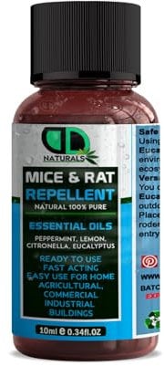 DD teck MICE & Rat Insect Repellent with Peppermint, Lemon, Eucalyptus & Citronella Essential Oil - Body Oil Deet Free (10ml Cap)