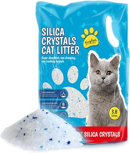 Buystarget 4 Pack Silica Cat Litter Crystals Kitten Litter 15.2L 6.6kg Ultra Absorbent, Effective Odour Control, Dust-Free, Biodegradable Hygiene