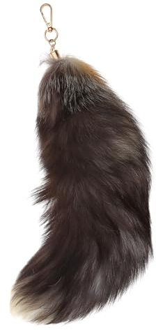 LIANXUE Niedlicher Fuchsschwanz-Schlüsselanhänger, weiches Plüsch, hängende Ornament, verspielter Fuchsschwanz-Taschen-Charm, Taschenanhänger für Taschen und Schlüssel, C Sonnenfarbe, Detail Sizes in