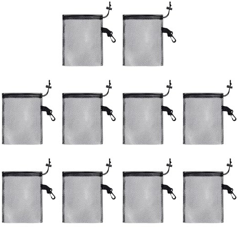 COACOM Lot de 10 sacs en maille avec cordon de serrage, rangements à crochets et filets avec cordon de serrage, sacs de collection pour articles de sport