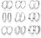 ALEXCRAFT 9 Paar Multipack Ohrringe Set Silber Creolen Kleine für Damen, Hypoallergen Zirkon Knorpel Piercing Ohrringe Silber Creolen Eckig Oval Herz Chunky Klobig Kreolen Kleine Ohrringe für Damen