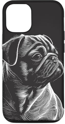 Mops-Zeichnung Hülle für iPhone 13 Pro