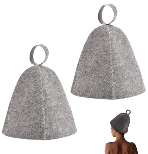 Qinsky Chapeau de Sauna,2 Pcs Chapeau Sauna en Feutre Bonnet de Sauna Anti-Chaleur Casquette de Sauna pour Homme et Femme Protection de la Tête