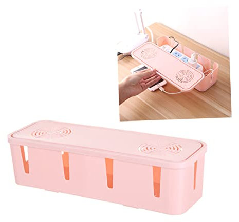 CAXUSD Staubschutzbox für Steckdosen Rosa Kabelversteckbox zur Aufbewahrung und Organisation von Leitungen und Kabeln für den Schreibtisch und den Heimgebrauch