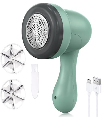 Lint Remover, Electric Fabric Shaver Bobble Remover for Clothing with 3 Blades & USB, Portable Quick Debobbler clothes Shaver Lint Roller Carpet Clothe Sweater Fuzz Pilling Fluff Remover for Clothes